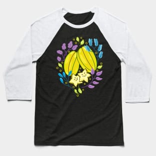 Star Fruit Floral Baseball T-Shirt